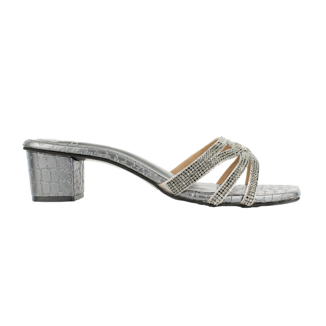 Exclusive Grey Block Heel Sandals