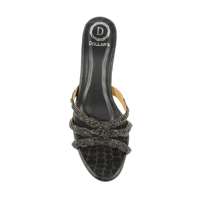 Couture-inspired Black Pencil Heel Sandals
