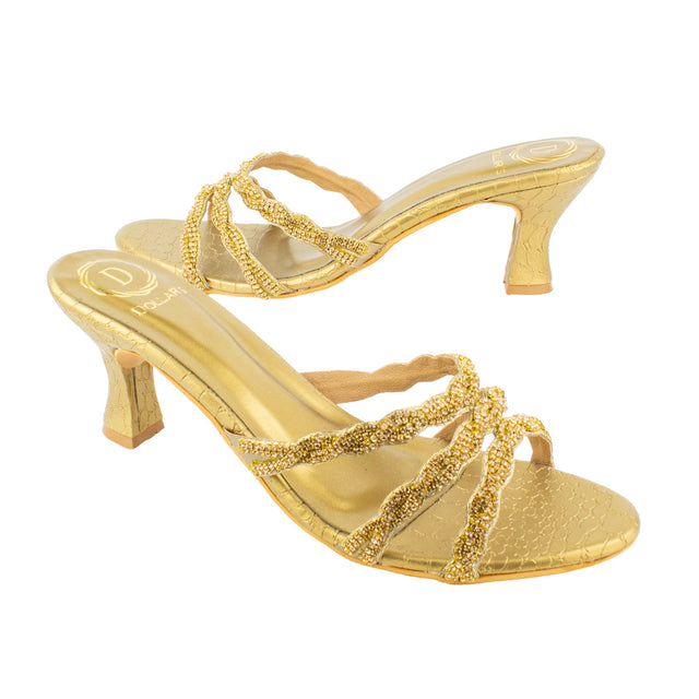 Refined Bronze Pencil Heel Sandals