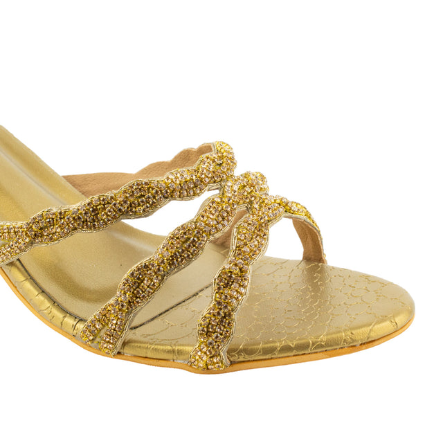 Refined Bronze Pencil Heel Sandals