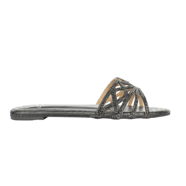 Arwa Couture-inspired Black Flat Slippers