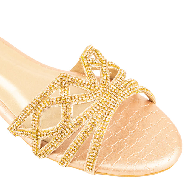 Arwa Luxe Rose Flat Slippers