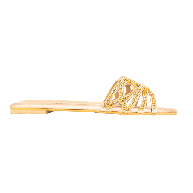 Arwa Luxe Rose Flat Slippers