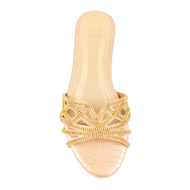 Arwa Luxe Rose Flat Slippers
