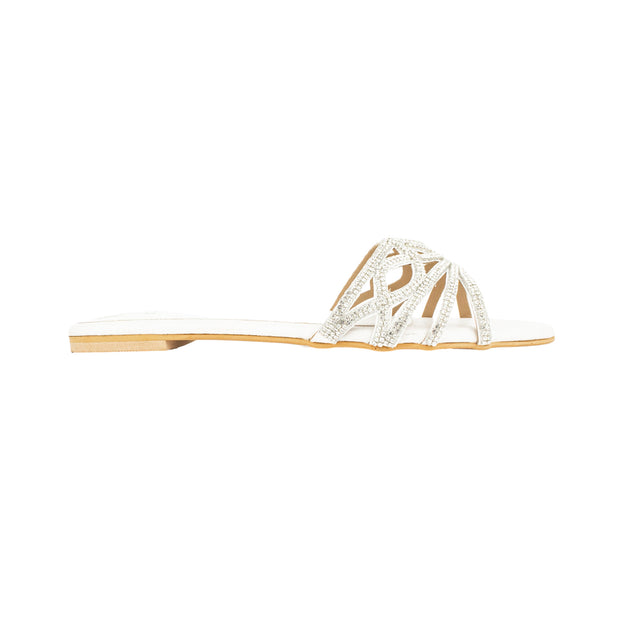 Arwa Sophisticated-casual White Flat Slippers