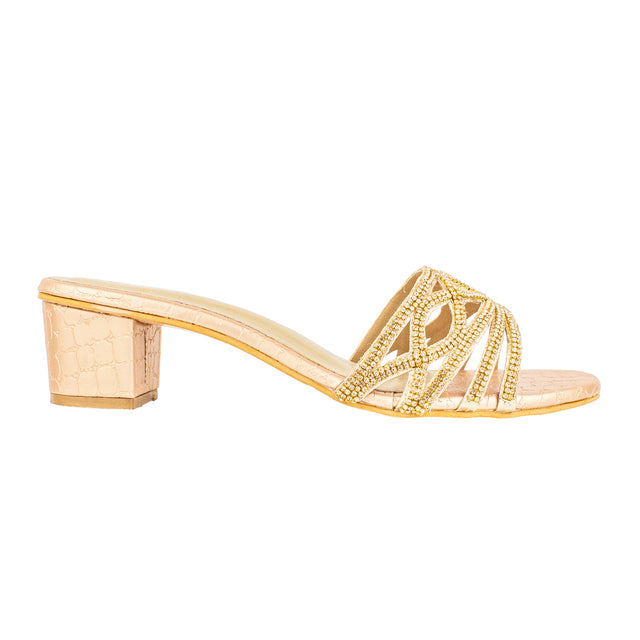 Arwa Weekend-ready Rose Block Heel Sandals