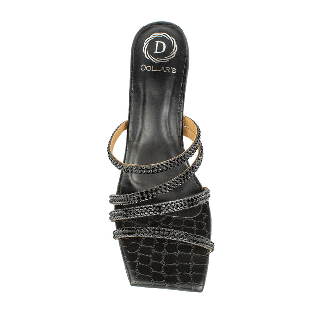 Bold Black Pencil Heel Sandals