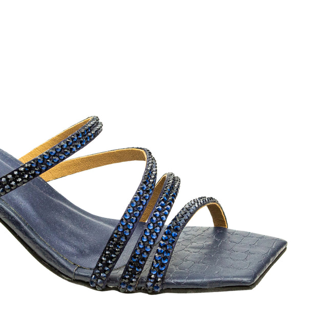 Luxe Navy Blue Pencil Heel Sandals