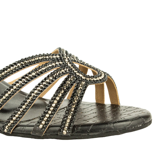 Luxurious Black Block Heel Sandals