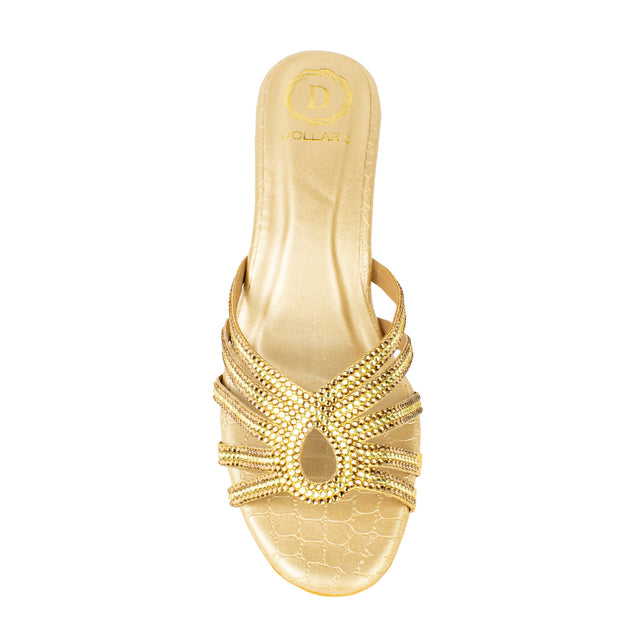 Handmade Gold Block Heel Sandals