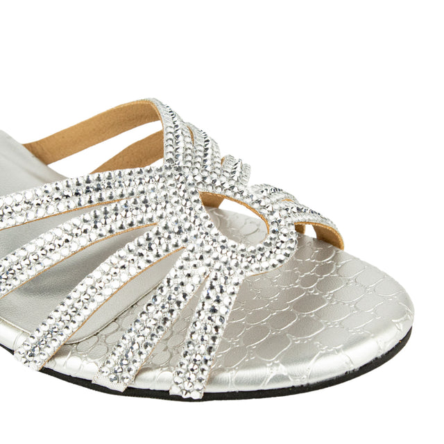 Chic Silver Block Heel Sandals