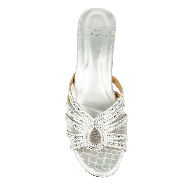 Chic Silver Block Heel Sandals