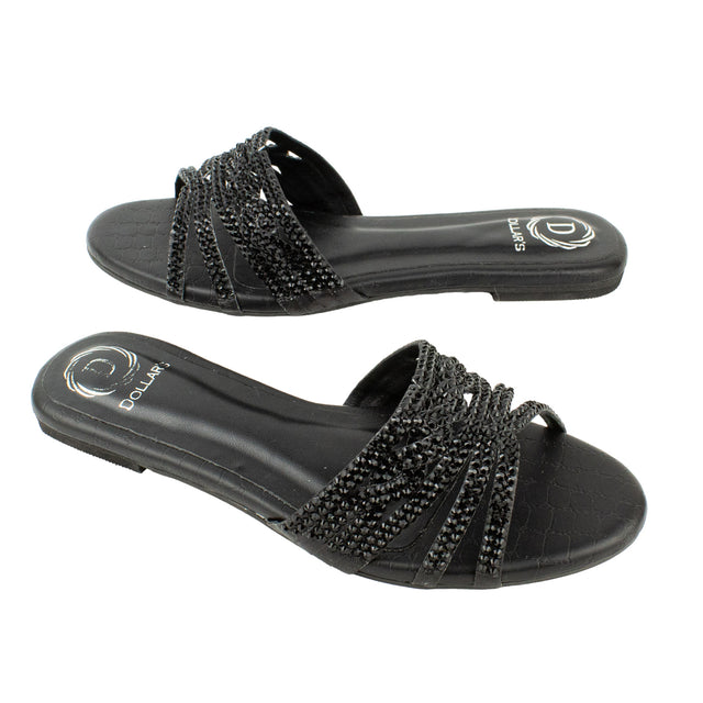 Safa Chic-casual Black Flat Slippers
