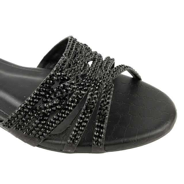 Safa Chic-casual Black Flat Slippers
