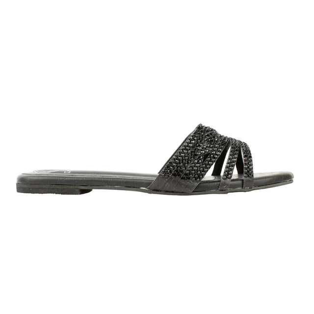 Safa Chic-casual Black Flat Slippers
