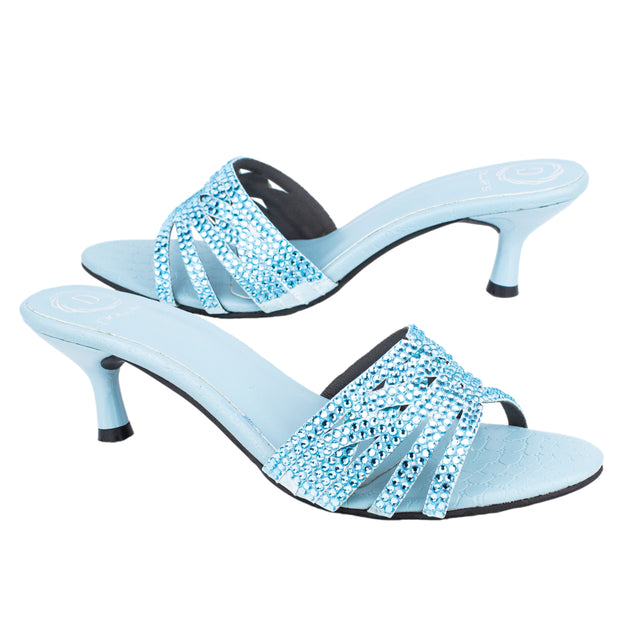 Safa Elevated Baby Blue Pencil Heel Sandals