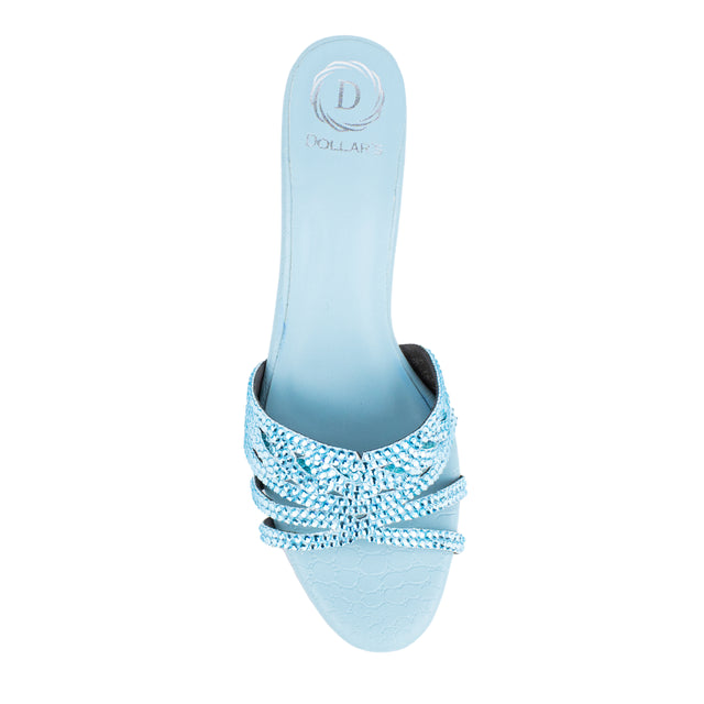Safa Elevated Baby Blue Pencil Heel Sandals
