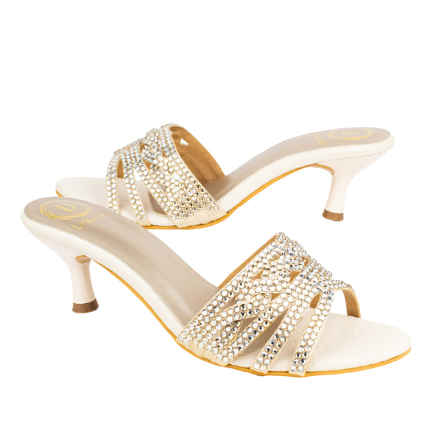 Safa Iconic Cream Pencil Heel Sandals