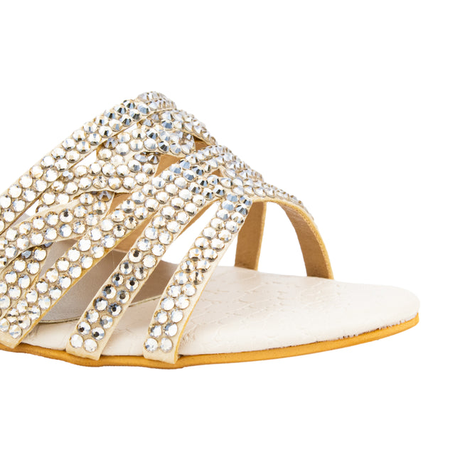 Safa Iconic Cream Pencil Heel Sandals