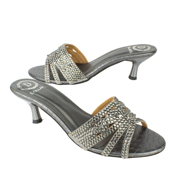 Safa Trendy Grey Pencil Heel Sandals