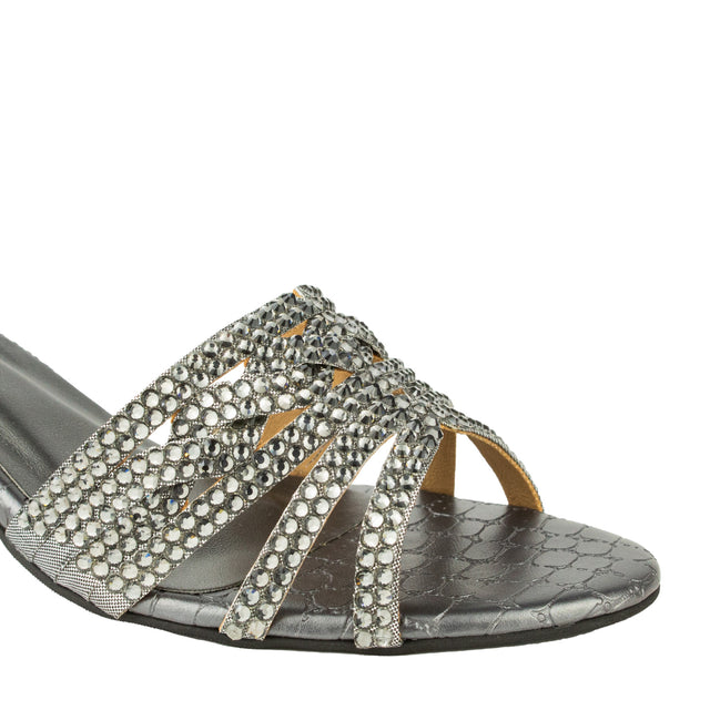 Safa Trendy Grey Pencil Heel Sandals