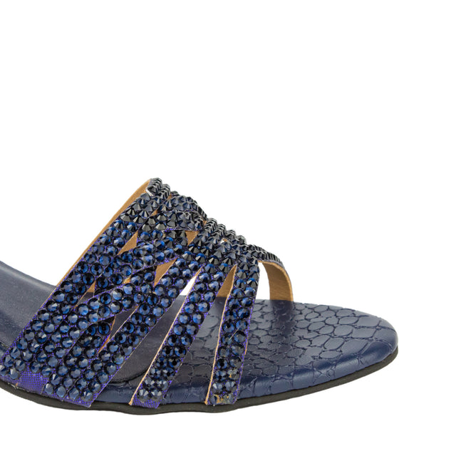 Safa Sleek-modern Navy Blue Pencil Heel Sandals