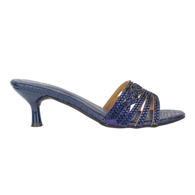 Safa Sleek-modern Navy Blue Pencil Heel Sandals