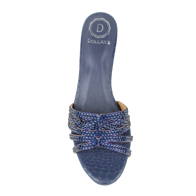 Safa Sleek-modern Navy Blue Pencil Heel Sandals