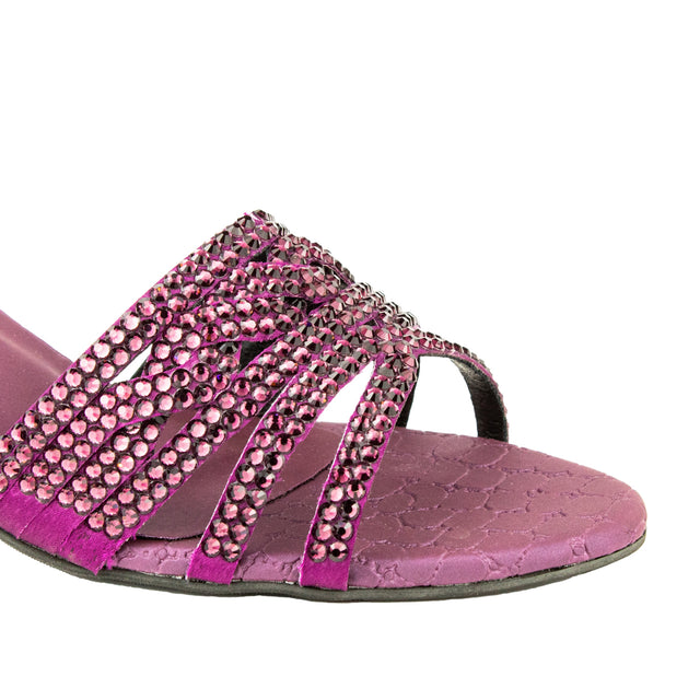 Safa Stylish Purple Pencil Heel Sandals