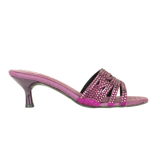 Safa Stylish Purple Pencil Heel Sandals
