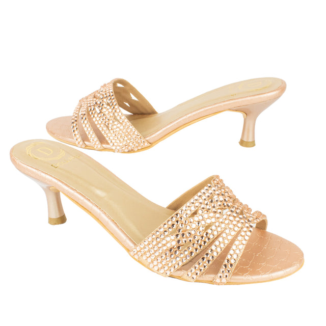 Safa Handcrafted Rose Pencil Heel Sandals