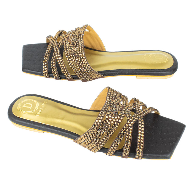 Captivating Brown Flat Slippers