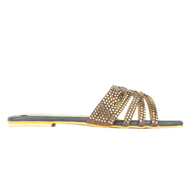 Captivating Brown Flat Slippers