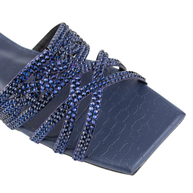 Sophisticated Navy Blue Flat Slippers