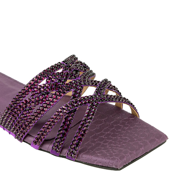Polished Purple Flat Slippers