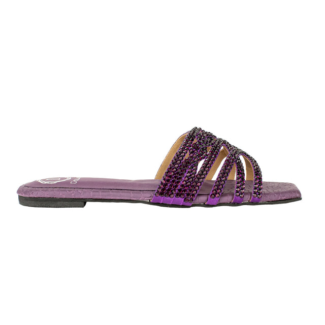 Polished Purple Flat Slippers