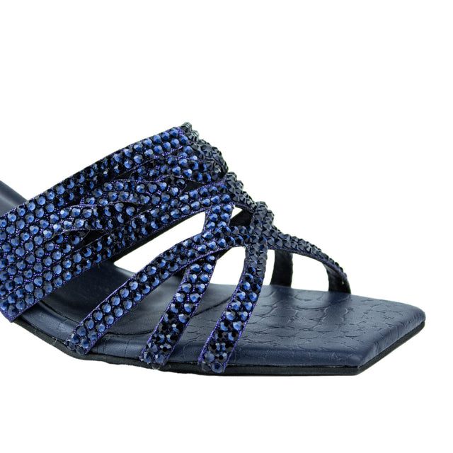 Elevated Navy Blue Block Heel Sandals