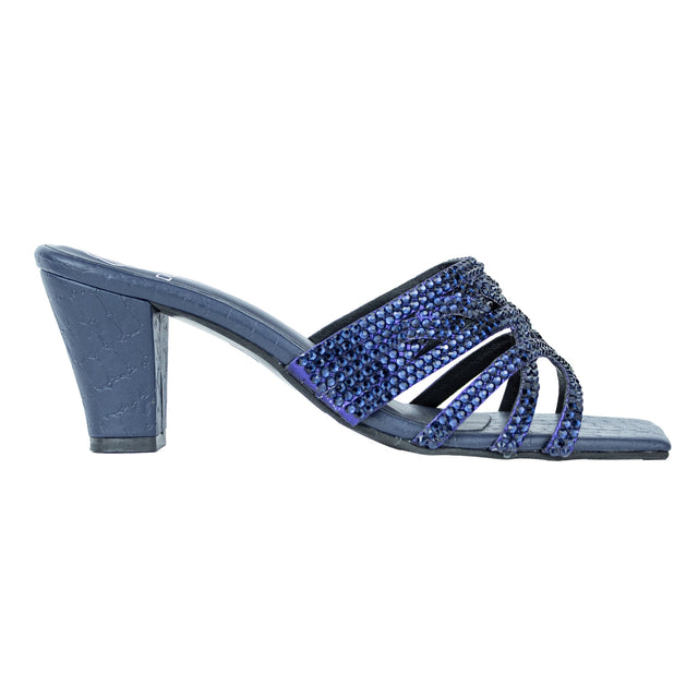 Elevated Navy Blue Block Heel Sandals