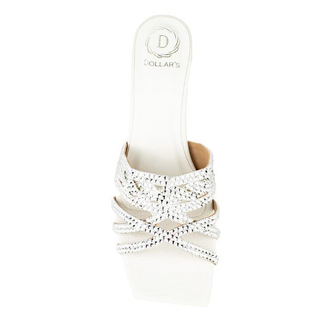 Exclusive White Block Heel Sandals