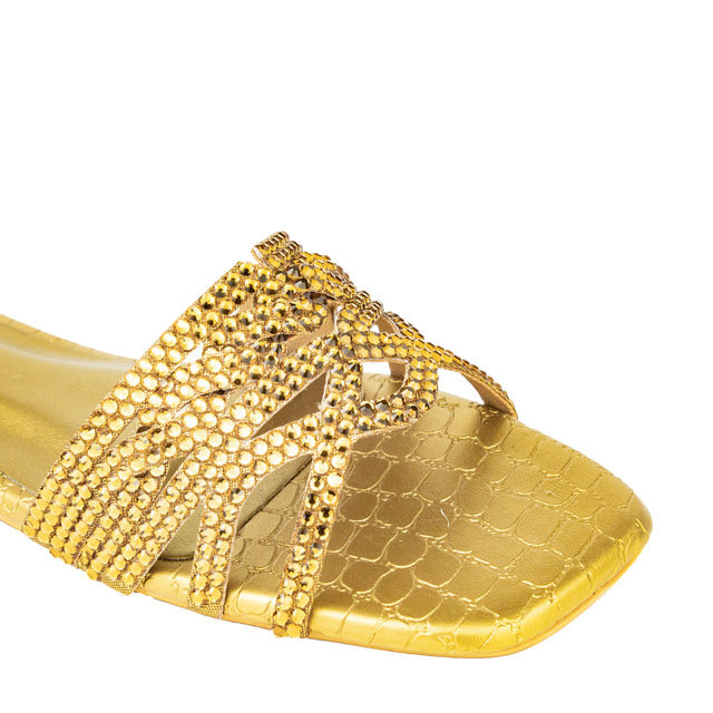 Elevated Bronze Flat Slippers