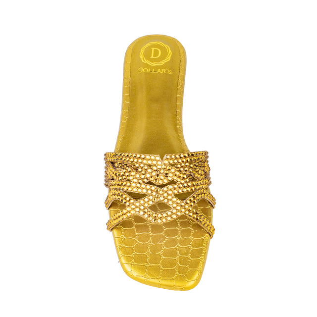 Elevated Bronze Flat Slippers