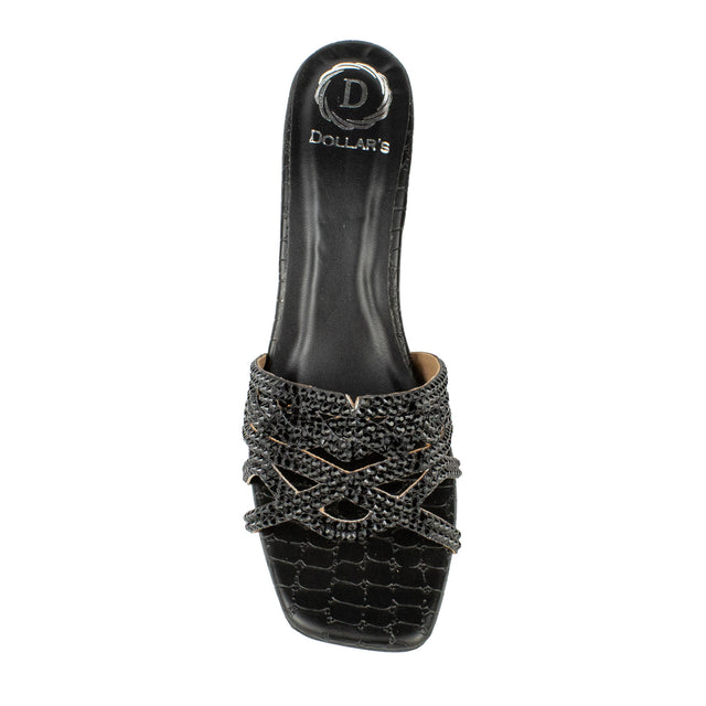 Modern Black Pencil Heel Sandals