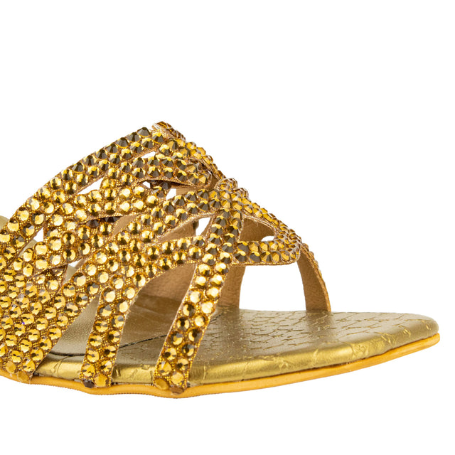 Luxurious Bronze Pencil Heel Sandals