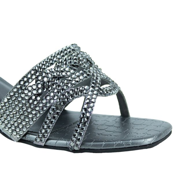 Versatile Grey Pencil Heel Sandals