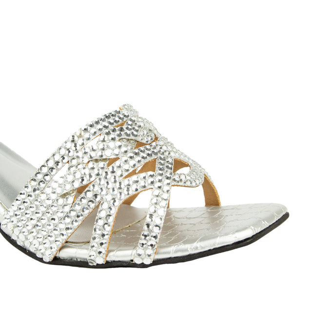 Handcrafted Silver Pencil Heel Sandals