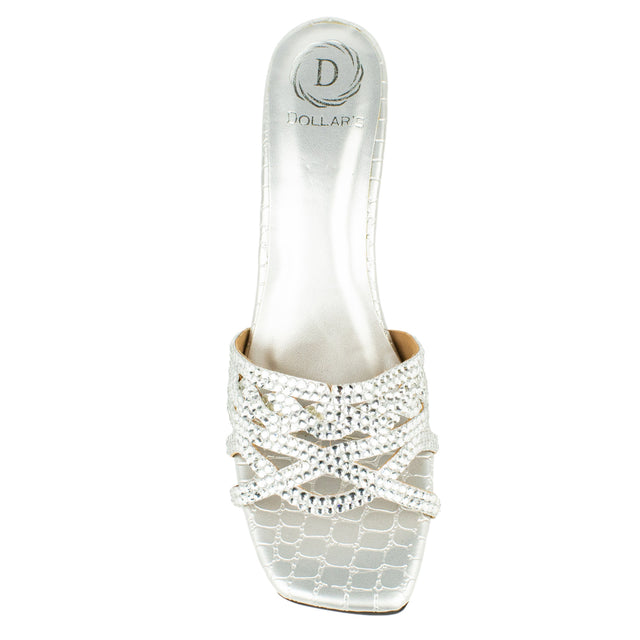 Handcrafted Silver Pencil Heel Sandals