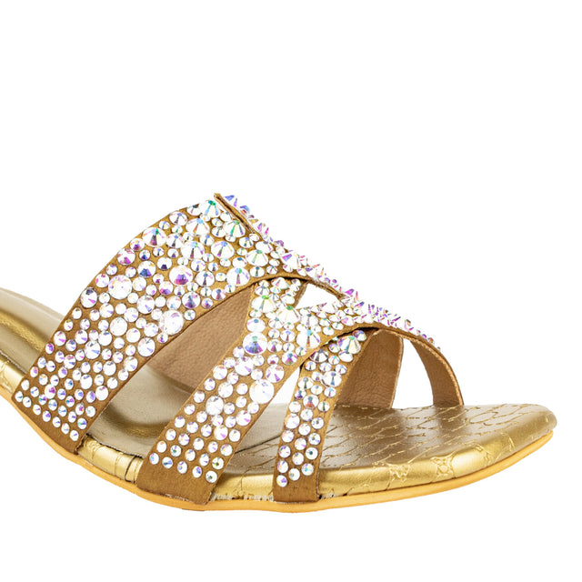 Sleek Bronze Block Heel Sandals