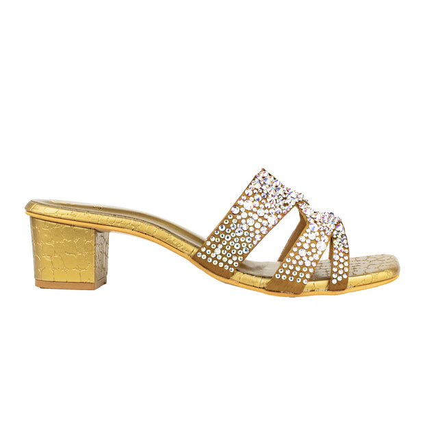 Sleek Bronze Block Heel Sandals