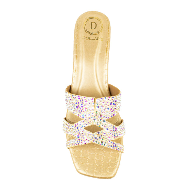 Modern Gold Block Heel Sandals