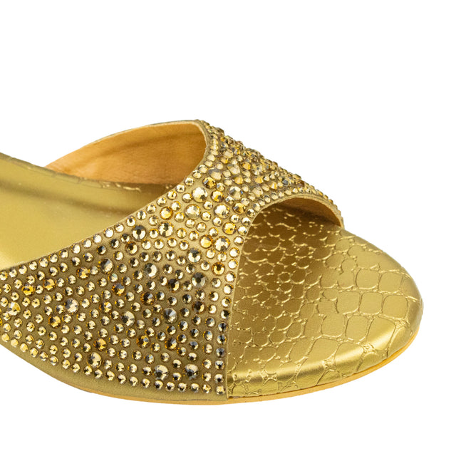 Zahra Contemporary Bronze Flat Slippers